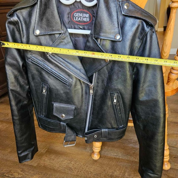 Genuine Black Leather Bomber style Jacket NWOT - Picture 13 of 14